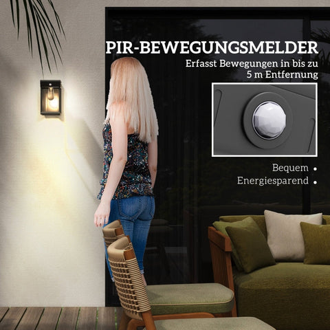 Rootz Garden Solar Light - Outdoor Light - Solar Lamp - Weather Resistant - Motion Sensor - 14cm x 24cm x 24cm - Black