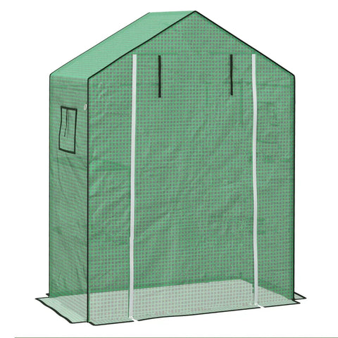 Rootz Replacement Film Greenhouse - Rolling Door - Mesh Window - Polyethylene - Green - 143 x 70 x 190cm