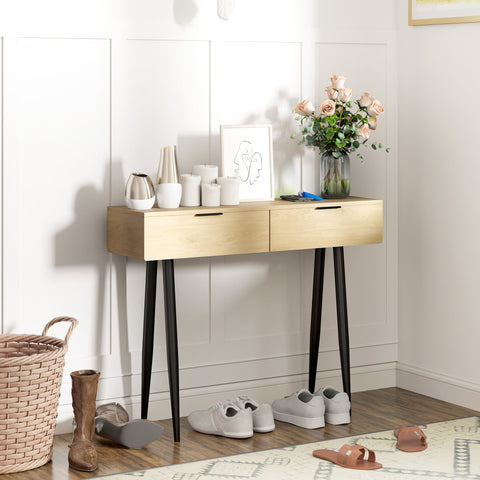 Rootz Scandinavian Console Table - Entrance Console - Narrow Entry Table - Spacious Worktop - 100cm x 30cm x 80.5cm