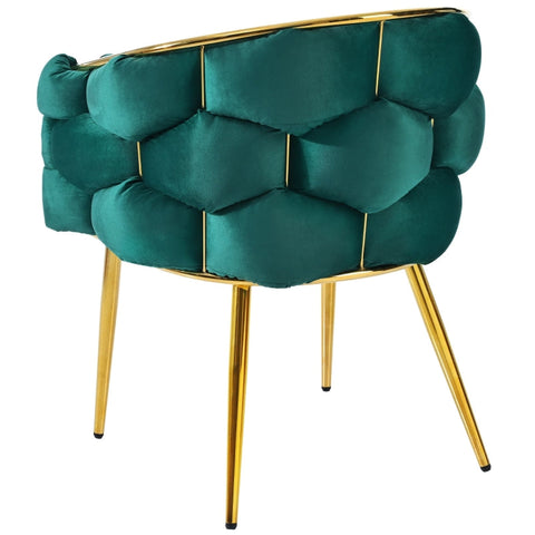 Rootz Dark Green Velvet Chair - Luxurious Seating - Elegant Design - Adjustable Front Legs - 70L x 47W x 80H cm
