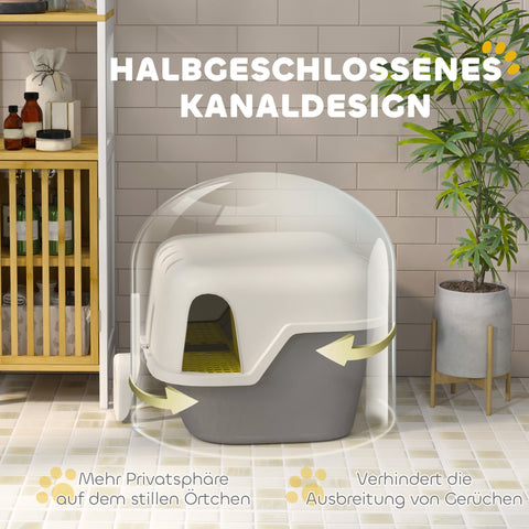 Rootz Cat Litter Box with Lid - Lockable & Easy to Clean - Covered - 50cm x 50cm x 39cm