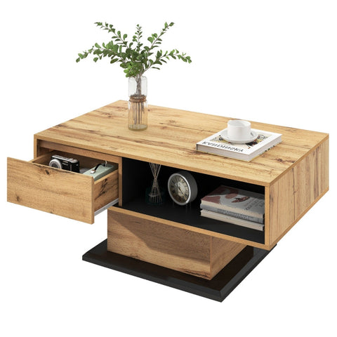 Rootz Coffee Table - Storage Table - Accent Table - Elegant & Versatile - 100L x 60W x 47H cm