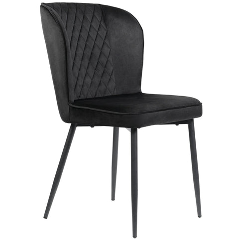 Rootz Velvet Dining Chair - Modern Upholstered Seat - Padded Seating - Exceptional Comfort - 47L x 43W x 86H cm