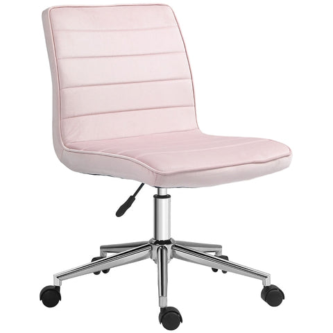 Rootz Office Chair - Computer Chair - Desk Chair - Height Adjustable - Soft Padding - Easy Mobility - 51cm x 64cm x 78-88cm - Pink Velvet Look