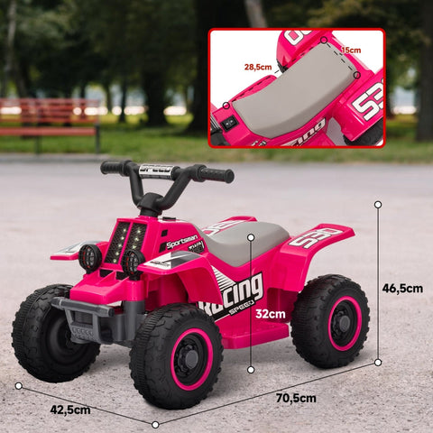 Rootz Quad Bike for Kids - Electric Ride-On - Children's Vehicle - Safety LED Lights - 70.5cm x 42.5cm x 46.5cm