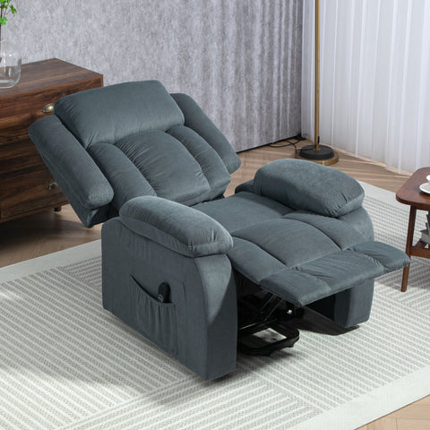 Rootz Riser Chair - Recliner Chair - Soft Cover - Remote Control - Ultimate Comfort - 92W x 94D x 105H cm -Grey