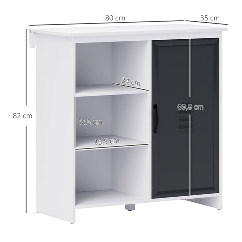 Rootz Buffet Storage Unit - 3 Compartment Cabinet - Modern Furniture - Elegant Storage - 80cm x 35cm x 82cm