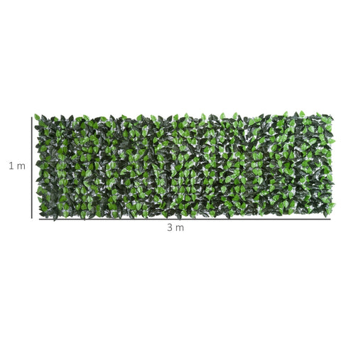 Rootz Artificial Leaf Fence - Green Wall Covering - UV Resistant - Adjustable Size - 300cm x 100cm - Easy Installation - Durable PE Fabric