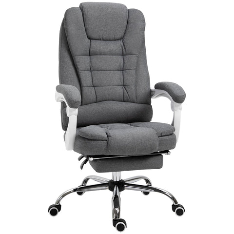Rootz Office Chair Manager - Computer Chair - Ergonomic Swivel Seat - Folding Footrest - 65L x 70W x 110-118H cm