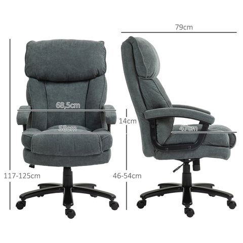 Rootz Desk Chair - Office Chair - PC Chair - Supports 200 kg - Foam Padding - 68.5W x 79D x 117-125H cm