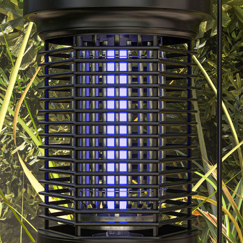 Rootz Hanging Insect Repellent Lamp - Garden Lantern - Bug Zapper - Solar & USB-C Chargeable - 50m² Coverage - Ø17.5 x 25.8H cm - Black