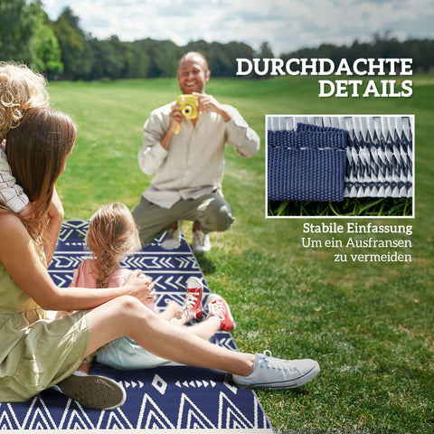 Rootz Outdoor Carpet - Weatherproof Rug - Boho-Style Mat - Easy Clean - 182cm x 274cm - Perfect for Camping, Beach, and Picnics