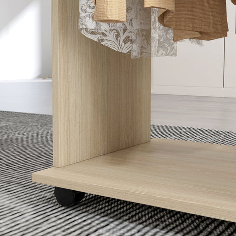 Rootz Mobile Wardrobe Storage Cabinet - Furniture - Clothes Organizer - 6 Wheels - 120cm x 40cm x 128cm