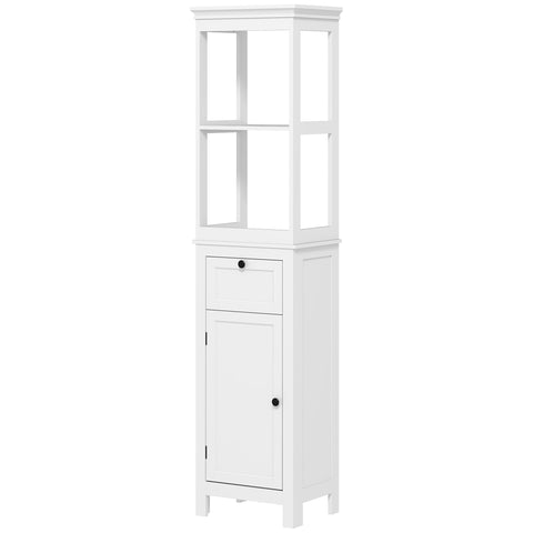 Rootz Bathroom High Cabinet - Storage Cabinet - Narrow Cabinet - Maximize Space - 40cm x 30cm x 165cm, White