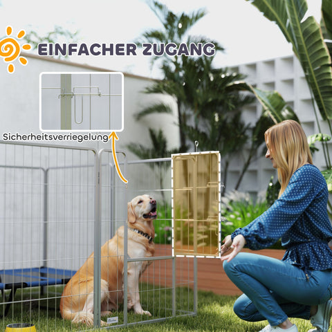 Rootz Pet Enclosure Dog Fence - Pet Playground - Customizable - Stainless Steel - 160x160x100 cm Square - 240x80x100 cm Rectangular