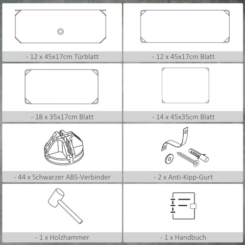 Rootz Shoe Rack - Storage Organizer - Shoe Shelf - Modular Design - Holds 24 Pairs - 94cm x 37cm x 108cm