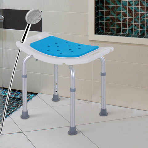 Rootz Shower Chair Bath Stool - Bath Seat - Shower Aid - Adjustable Comfort - 52cm x 30cm x 39-51cm