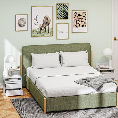 Rootz Bedside Table Set of 2 - Nightstands - Side Tables - Modern Minimalist Design - White - 39.6L x 32.3W x 50.4H cm