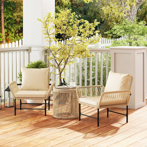 Rootz Poly Rattan Garden Furniture Set - Balcony Furniture - Outdoor Seating - Weather Resistant - 80cm x 74cm x 79cm