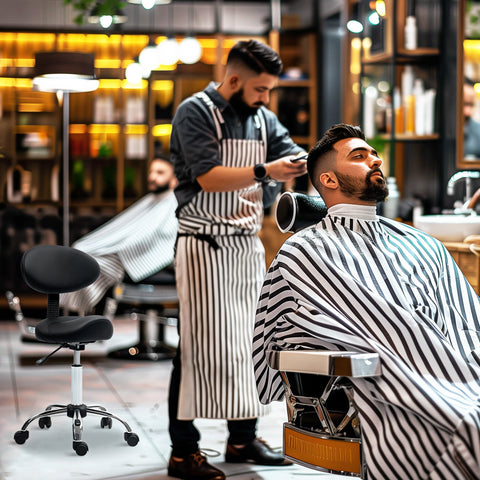 Rootz Roll Stool - Adjustable Height Chair - Spa Stool - Comfortable Foam Padding - 50cm x 50cm x 83-98cm