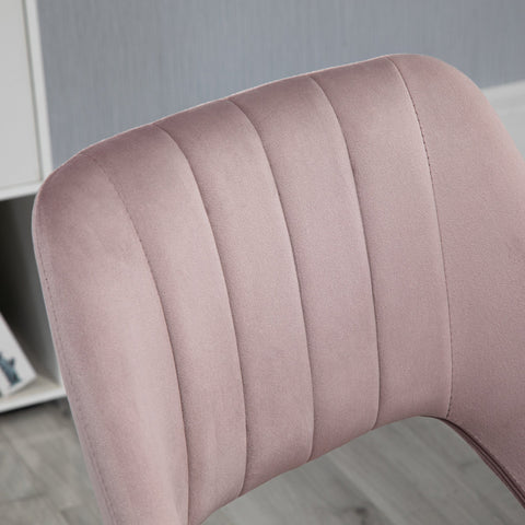 Rootz Office Chair - Ergonomic Swivel Chair - Rotatable Seat - Velvet Comfort - 49cm x 60cm x 79-91cm - Pink
