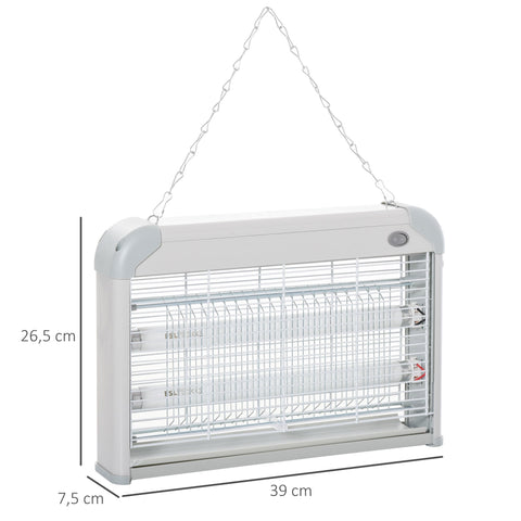 Rootz Mosquito Killer Lamp - Insect Zap - Bug Zapper - 60m² Coverage - Removable Tray - 39 x 7.5 x 26.5cm