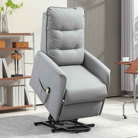 Rootz Recliner Armchair - Electrical Relaxation Chair - Grey Standing Aid - Remote Control - Luxurious Comfort - 68cm x 88cm x 104cm