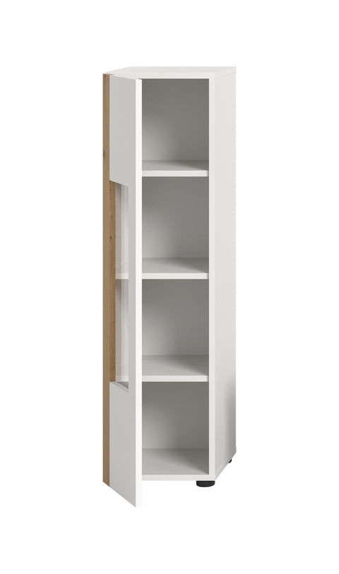Rootz Display Cabinet - Showcase - Storage Unit - Handleless Design - Versatile Use - 30cm x 112cm x 33cm