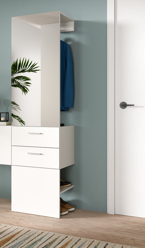 Rootz Wardrobe Panel - Coat Rack - Hallway Organizer - Space-Saving Design - 52x190x36 cm