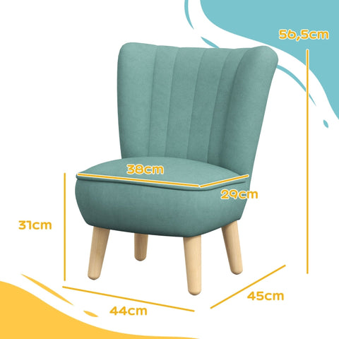 Rootz Kids Armchair - Children's Lounge Chair - Mini Sofa - Velvety Soft Cover - Sturdy Wooden Frame - 44cm x 45cm x 56.5cm