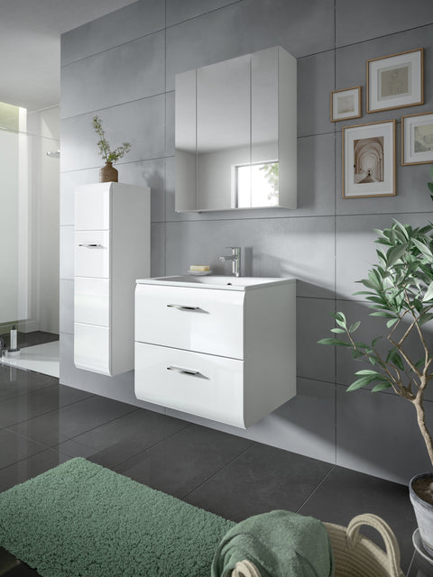 Rootz Bathroom Combination - Bathroom Set - Vanity Unit - Ample Storage - 105x185x46 cm