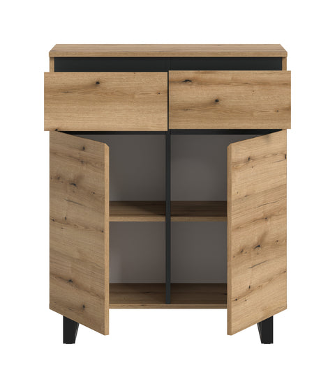 Rootz Chest of Drawers - Storage Organizer - Dresser - Durable Design - 80x99x36 cm - Brown and Black