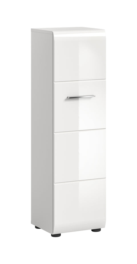 Rootz White High Gloss Storage Unit - Cabinet - Shelving - Space-Saving - 30x106x30cm - Easy Assembly