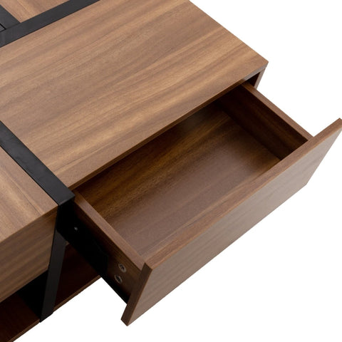 Rootz Modern Coffee Table - Stylish Centerpiece - Square Table - Versatile Storage - 78L x 78W x 36H cm