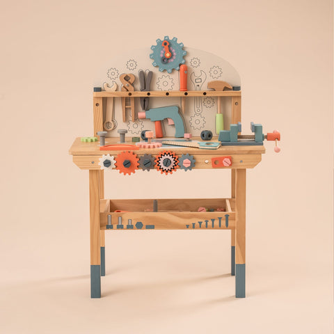 Rootz Toy Workbench Tool Bench Set for Kids - Children's Tool Set - Wooden Play Tools - Safe Material - Stimulate Imagination - Perfect Gifts - 61 x 30,5 x 76 cm