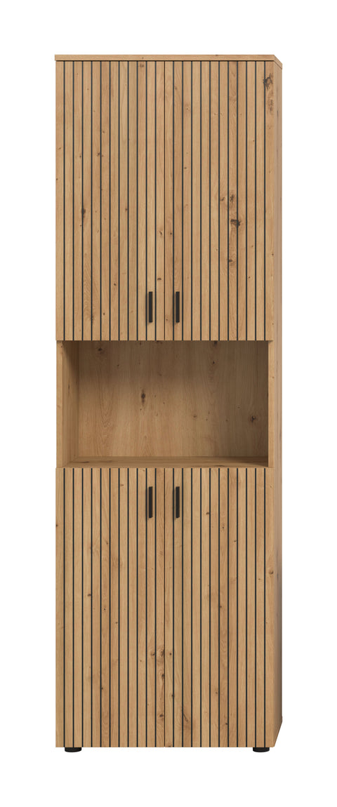 Rootz Bathroom Cabinet - Storage Cabinet - Bathroom Organizer - Ample Storage -Brown Imitation - 60 x 192 x 30 cm