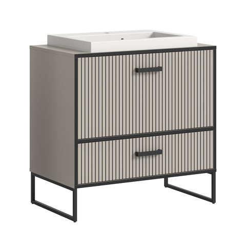 Rootz Vanity Unit Sink Combo - Bathroom Cabinet - Washbasin - Easy Care - 80x84x48 cm