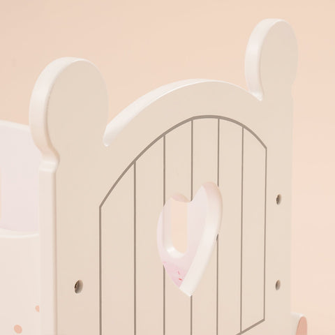 Rootz Baby Wooden Doll Crib - Doll Bed - Doll Cradle - Safety Material - Easy to Assemble - Cute Design - 53.5 x 34 x 32 cm