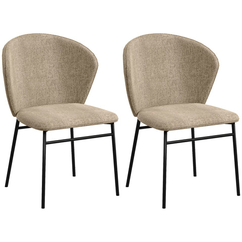 Rootz 2 Pack Dining Chairs - Upholstered Seats - Modern Dining Room Chairs - Comfortable Seating - 52 x 55 x 80 cm - Brown