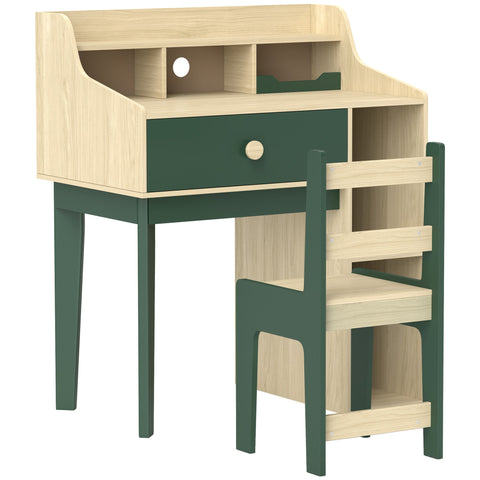 Rootz Children's Desk and Chair Set - Kids Furniture - Study Desk - Storage & Stability - 80.4cm x 50cm x 96cm