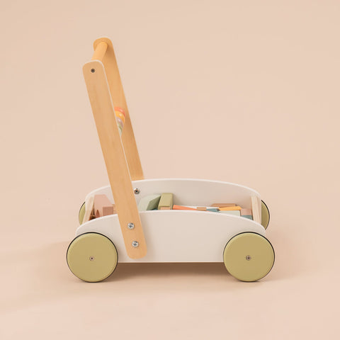 Rootz Wooden Baby Push Walker Toy - Toddler Walker - Baby Activity Walker - Encourages Early Learning - Safe and Durable - Multi-Functional Design - 41 cm Tall - Premium Dutch Wood