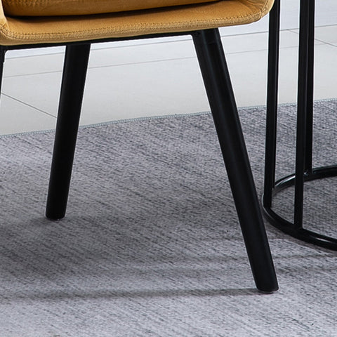 Rootz Dining Chairs Set - Kitchen Chair - Scandinavian Style - Ergonomic Comfort - Mustard Velvet - 54cm x 56cm x 74cm