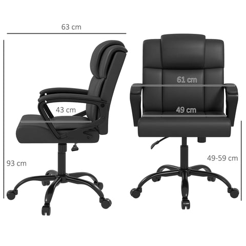 Rootz Ergonomic Office Chair - Swivel Chair - Adjustable Desk Chair - Comfortable Seating - 61cm x 63cm x 92-102cm
