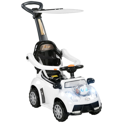 Rootz 3-in-1 Robot Push Car - Ride-On Toy - Convertible Car - Removable Sun Canopy - Lights and Music - 96cm x 39cm x 90cm