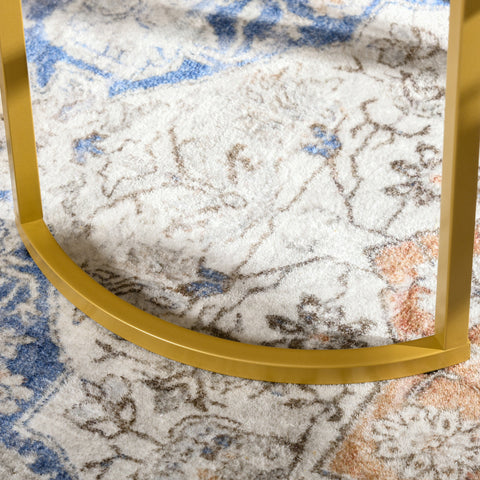 Rootz 2 Piece Luxury Side Table Set - Bedside Tables - Coffee Tables - Hardened Glass - Ø 70 x 47.5Hcm & Ø 54 x 42.5Hcm