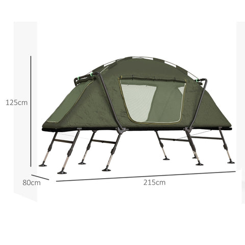 Rootz 2-in-1 Camping Bed with Waterproof Tent - Outdoor Sleeping Solution - Portable Camp Bed - High Comfort - Waterproof Protection - Convenient Transport - 215cm x 80cm x 125cm