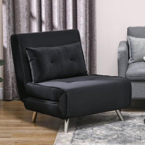 Rootz Reclining Chair - Lounge Chair - Single Bed - Ultimate Comfort - Adjustable Backrest - Velvet Fabric - 77cm x 88cm x 83cm