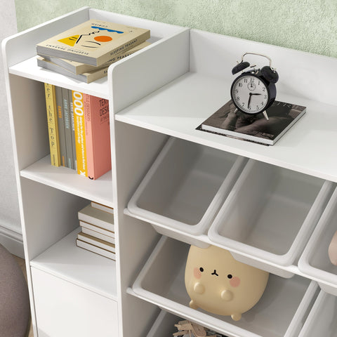 Rootz Children's Storage Shelf - Toy Book Shelf - 8 Removable Boxes - Promotes Independence - 140cm x 30cm x 90cm