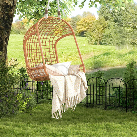 Rootz Garden Fence - 8 Panels - Bed Border - Classic Grid Design - Formable Metal Fence - Room Divider - Metal - Black - 264 X 61cm