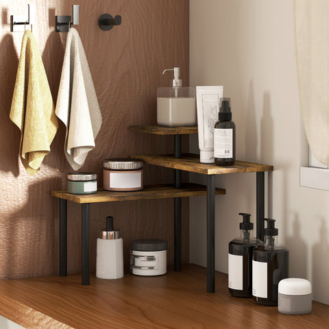 Rootz Rotatable Kitchen Shelf - Microwave Holder - Industrial Metal Stand - Maximizes Space - 40 x 18 x 36.5 cm